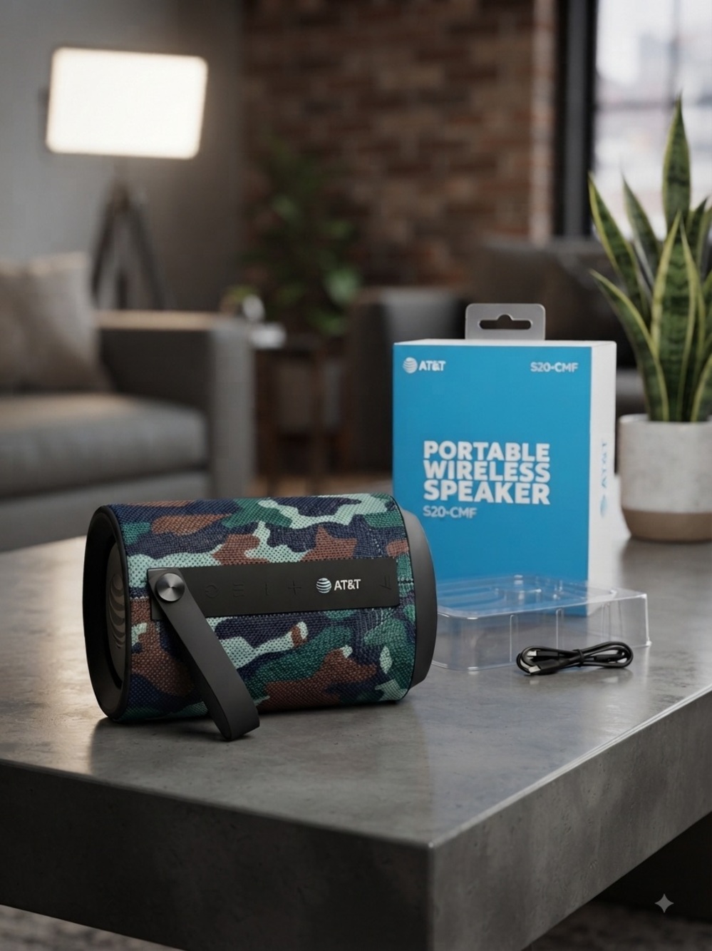 AT&T Portable Wireless Speaker in Green Camo
